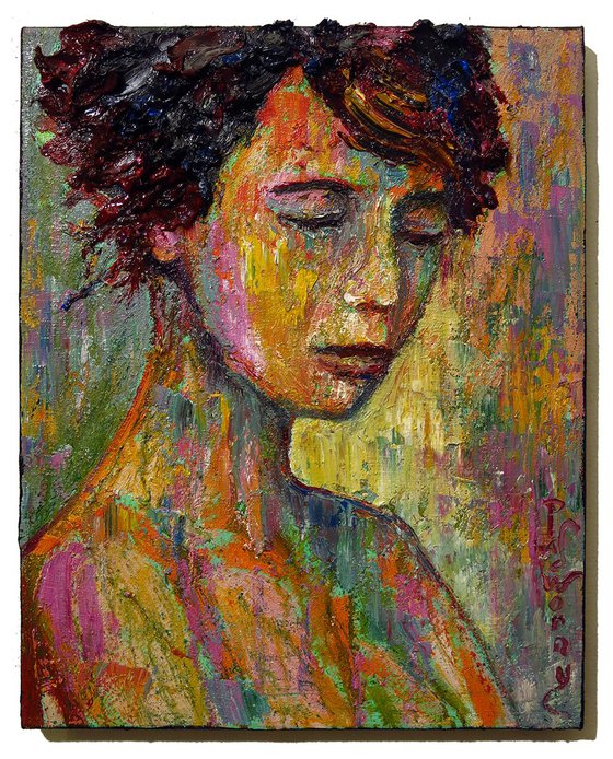 Original Oil Painting Portrait Expressionism