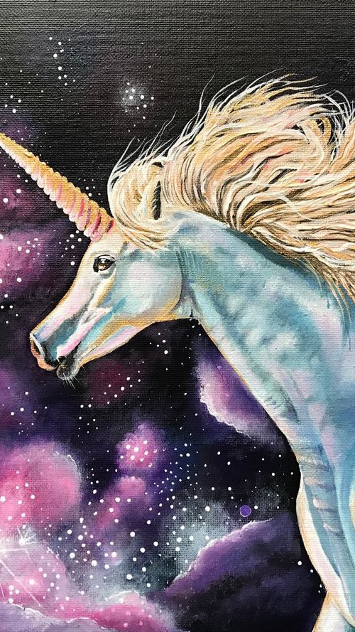 Starlit unicorn by Karen Elaine  Evans