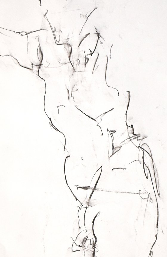 Study of a male Nude - Life Drawing No 462