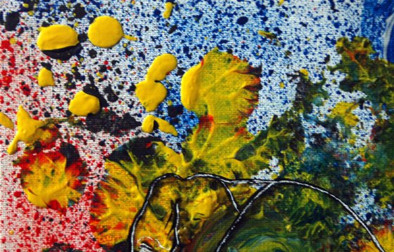 Elephants on confetti