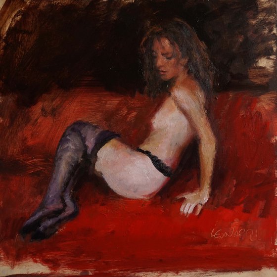 Pauline on red