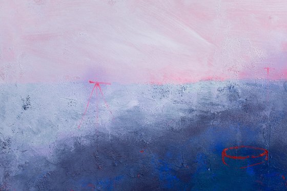 Blue fog in a red field