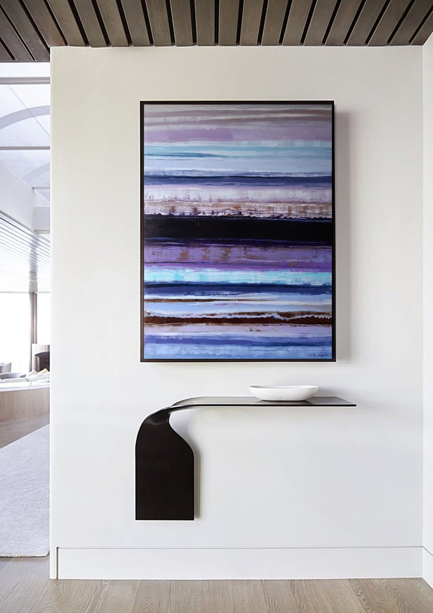 Abstract Oil Painting By Tigran Mamikonyan, 28 X 39", Road A10. 70X100Cm, Original Artwork