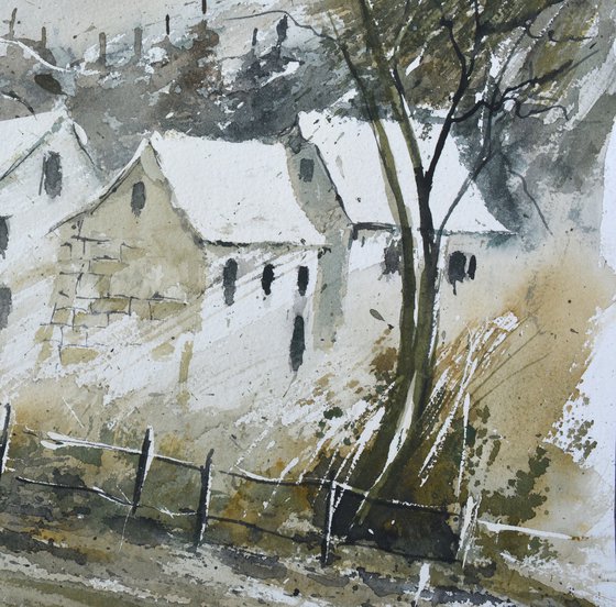 Rural landscape  watercolor