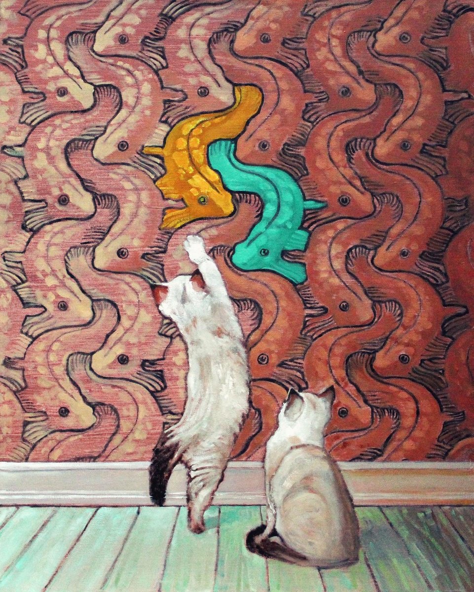Curious Cats #9 By Timothy Adam Matthews, 16 X 20, Artwork For Sale On Artfinder