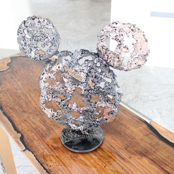 Mickey pop art - Metal sculpture Mickey head steel bronze