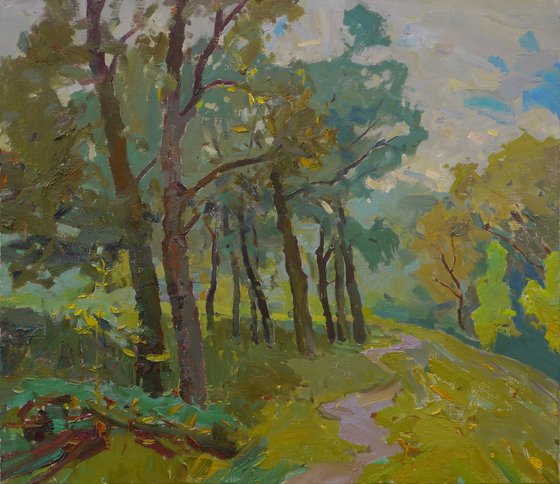 Autumn. Trees on the lawn