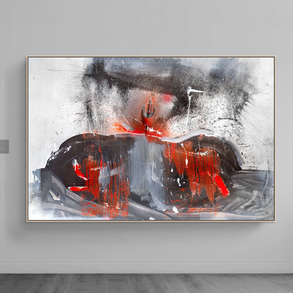 Organic Abstract Painting By Adriano Ribeiro, 47 X 31, Lazy Couch, Original Artwork