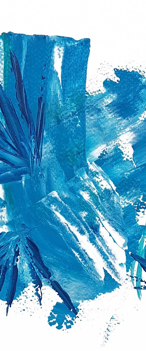 "Blue obsession 2" Abstract Acrylic Painting. by Viktoriya Gorokhova