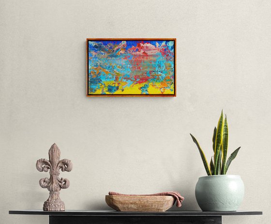 25x40 cm  Framed Small Abstract Painting Original Oil Painting Canvas Art