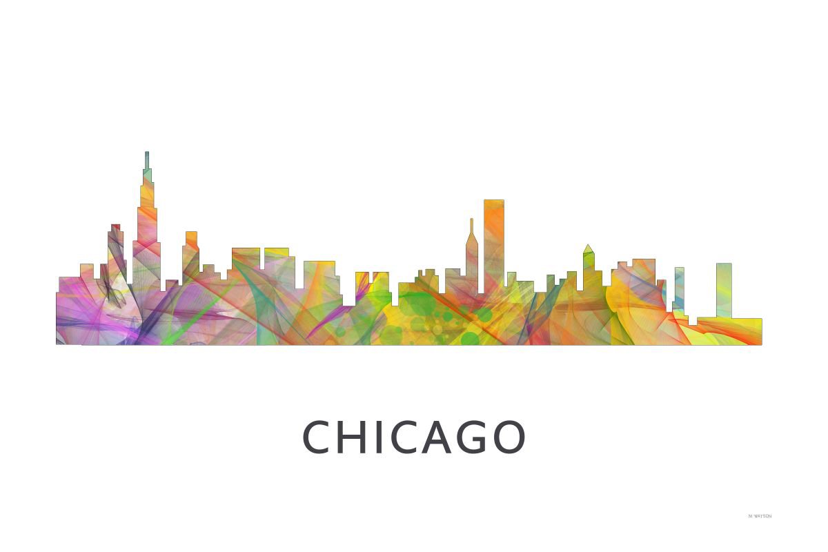 Chicago Illinois Skyline WB1 by Marlene Watson