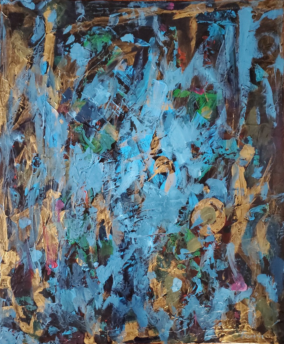 Abstract Acrylic Painting By Joyce Fournier, 30 X 36", Stormy Weather, Original Artwork