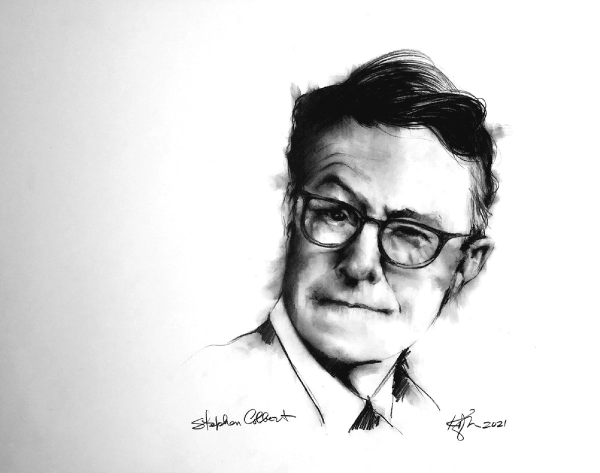 Photorealistic Pastel Drawing , Stephen Colbert By David Kofton, 28 X 22, Artwork For Sale On Artfinder