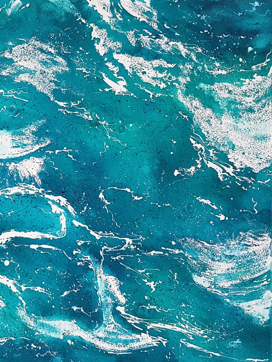 Waves and sea #24. Seascape Watercolour painting by Svetlana Lileeva