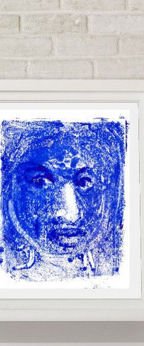 Portrait of a Woman, the Blue Face by Asha Shenoy