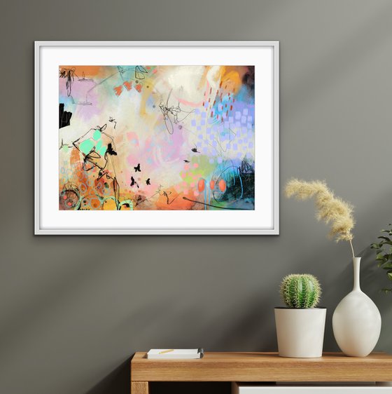 Y'a de l'amour dans l'air (small)- Abstract artwork - Limited edition of 5