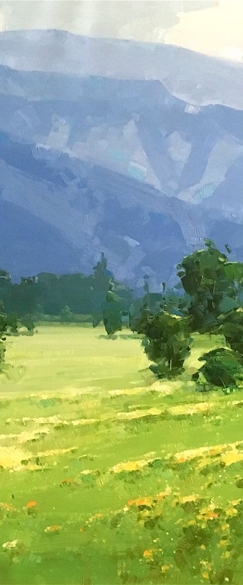 Summer Time, Landscape Original oil painting, Large Size, One of a kind Signed with Certificate of Authenticity by Vahe Yeremyan