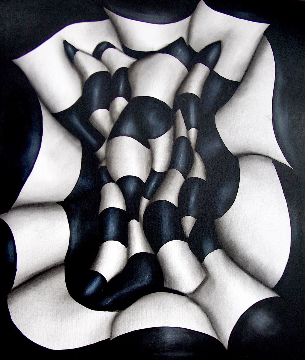 Geometric Abstract Painting By Massimo Castronuovo, 24 X 28", Condizione, Original Artwork