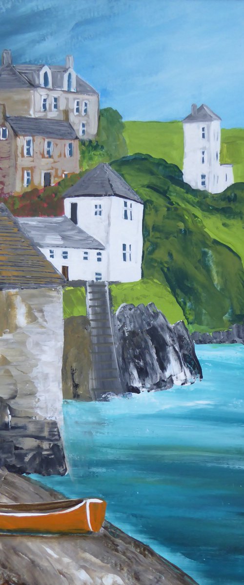 Port Isaac, Roscarrock Hill by Elaine Allender