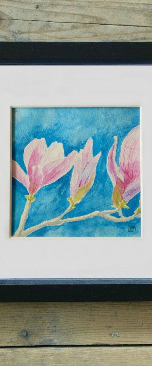 Magnolia Blossom - Watercolour, small gift idea by Lisa Mann
