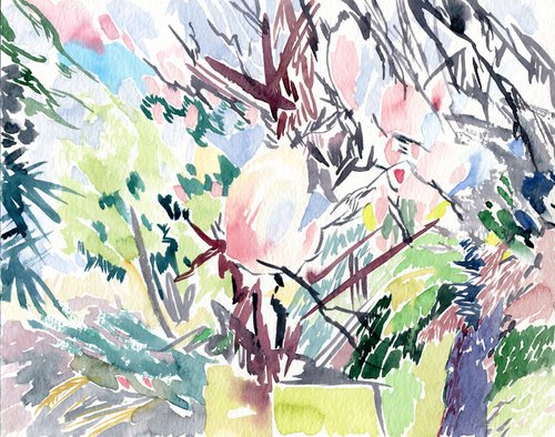 Magnolia blossom. Watercolor by Daria Galinski