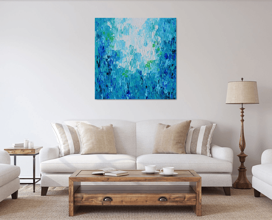 Relief Blue 8 - Large Pallet Knife Painting