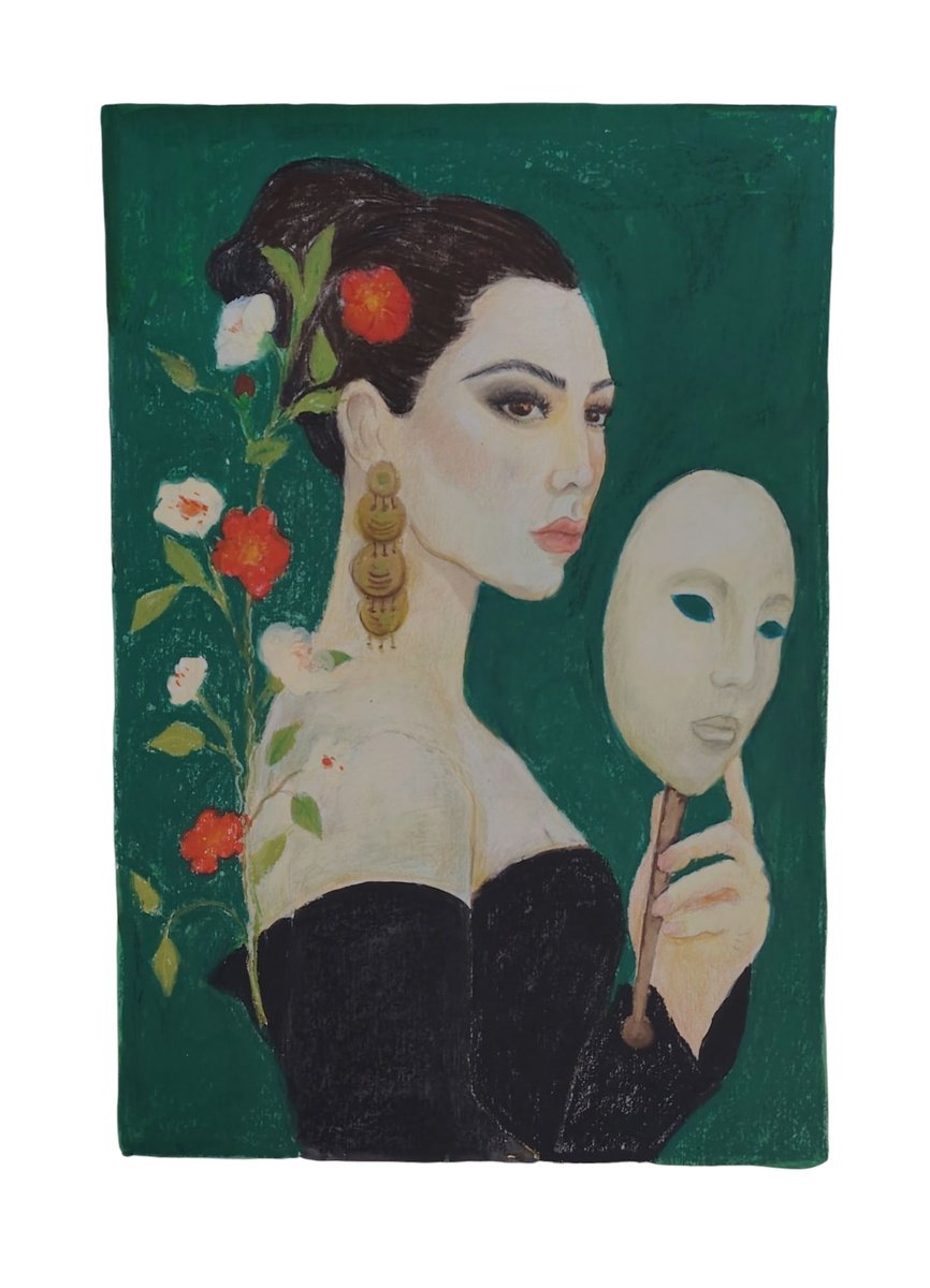 Impressionistic Portrait Oil Painting By Kira K. Sadian, 14 X 18", Portrait Of A Lady, Original Artwork