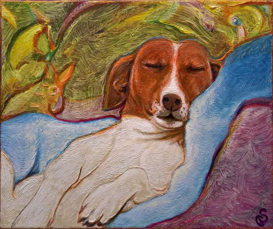 THE VAN DOG DREAMS - ( 25 x 30 cm )