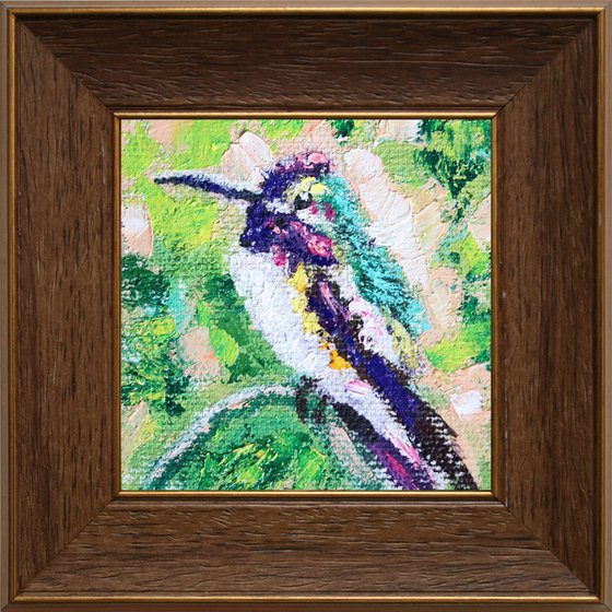 BIRD / framed / FROM MY A SERIES OF MINI WORKS BIRDS / ORIGINAL PAINTING