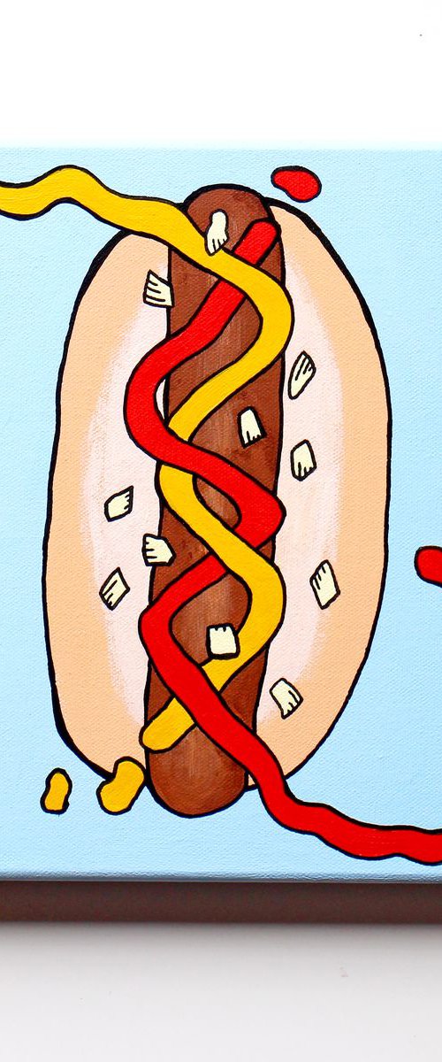 Hot Dog with Ketchup & Mustard by Ian Viggars