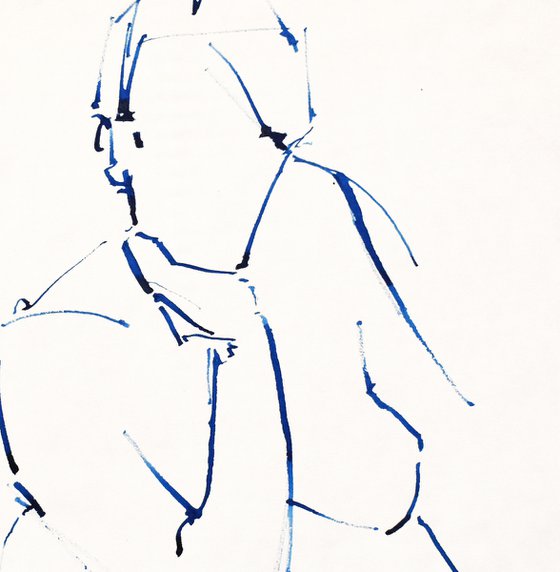 Study of a female Nude - Life Drawing No 466