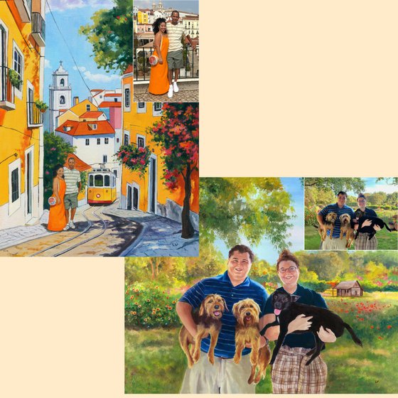 Custom wedding oil painting portrait from pic