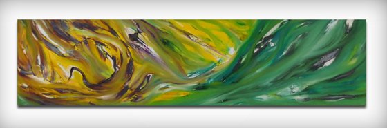 Perception - 120x30 cm, LARGE XL, Original abstract painting, oil on canvas