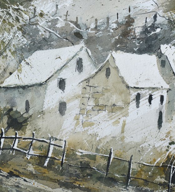 Rural landscape  watercolor
