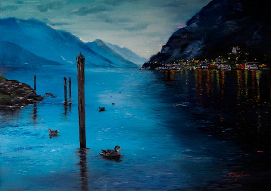 "LAKE GARDA''. oil painting landscape