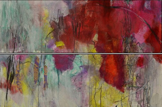 Continental Drift - abstract diptych