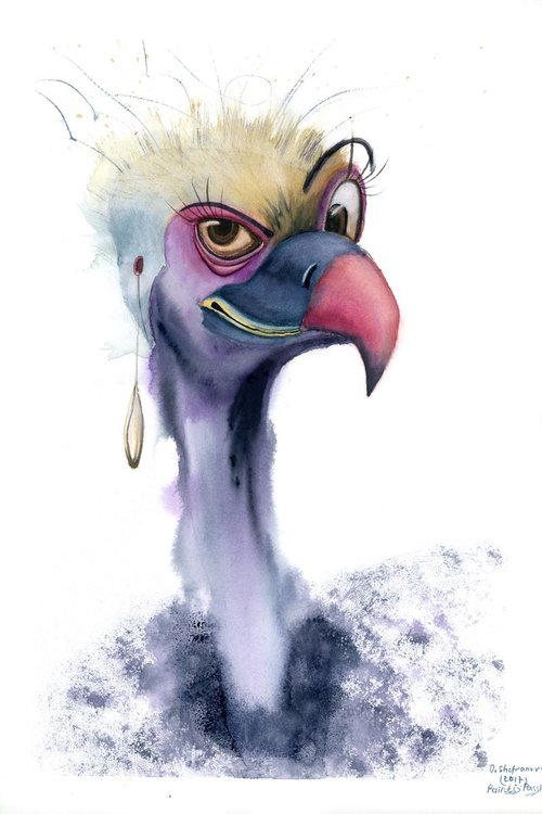 Whimsical Vulture by Olga Shefranov (Tchefranov)