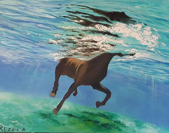 Swimming horse 70*90CM