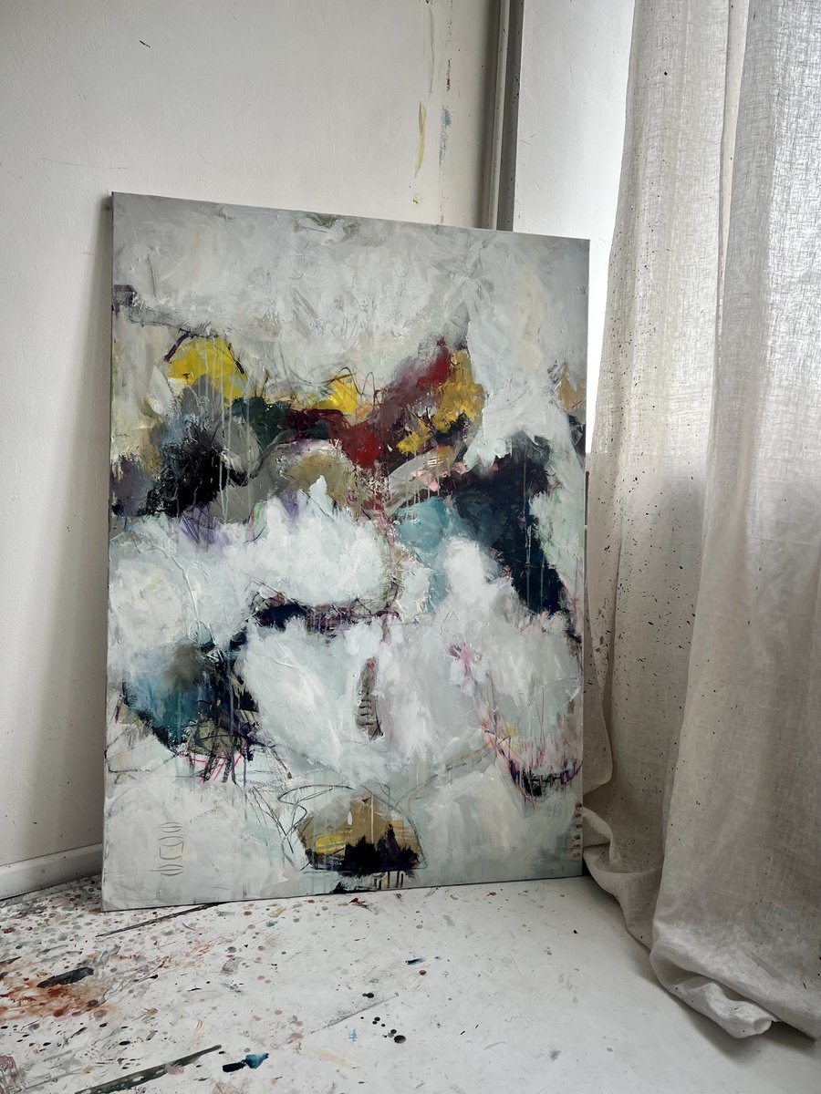 Organic Abstract Acrylic Painting By Egle Kurlianskaite, 39 X 55, Fun And Bold, Original Artwork