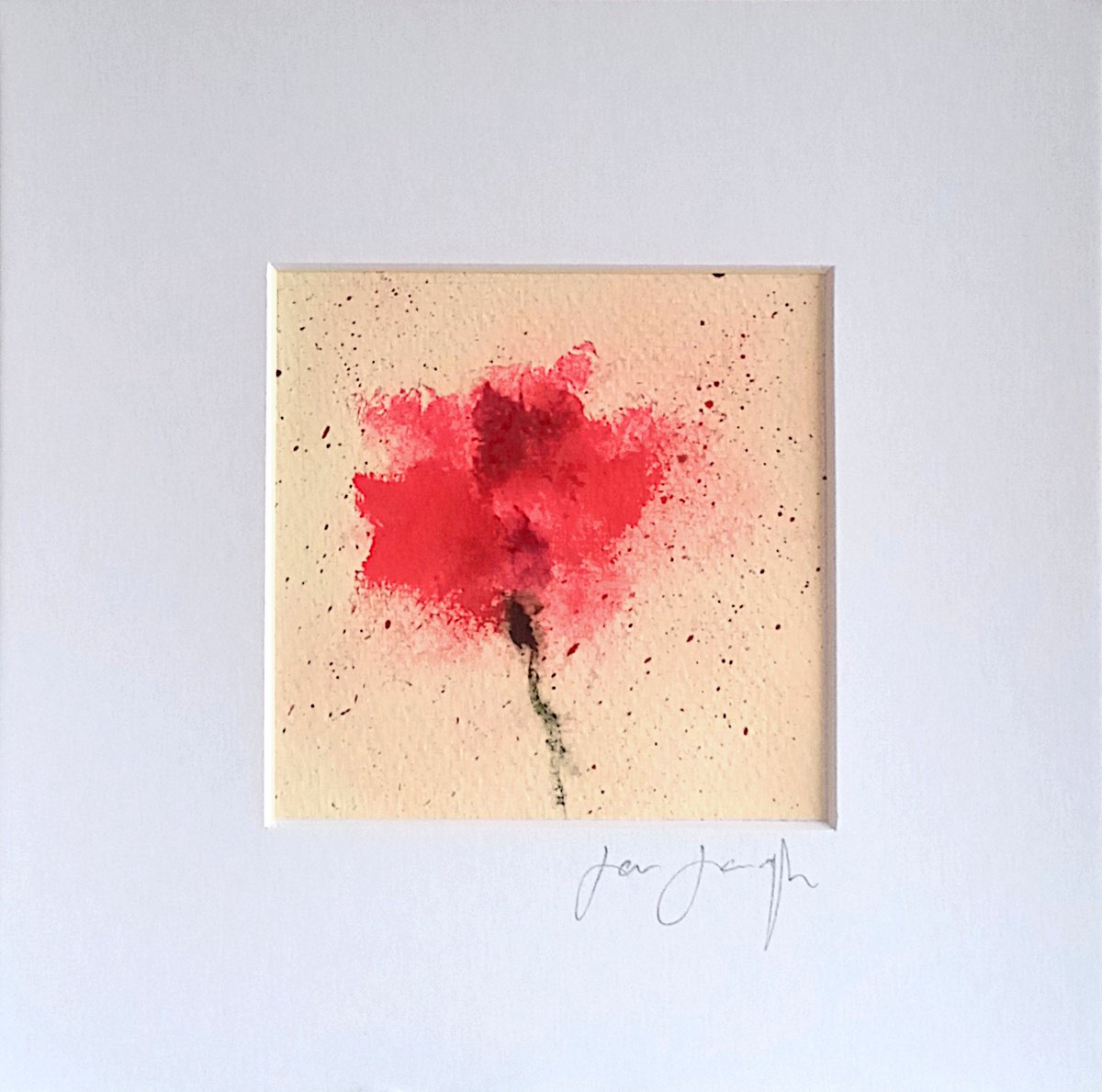 Floral 24 - Small abstract framed floral painting by Jon Joseph