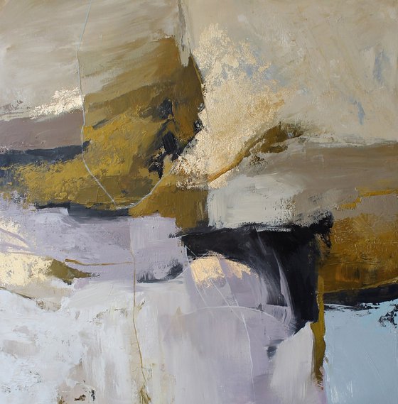 "Cape" Abstract licak beige brown art