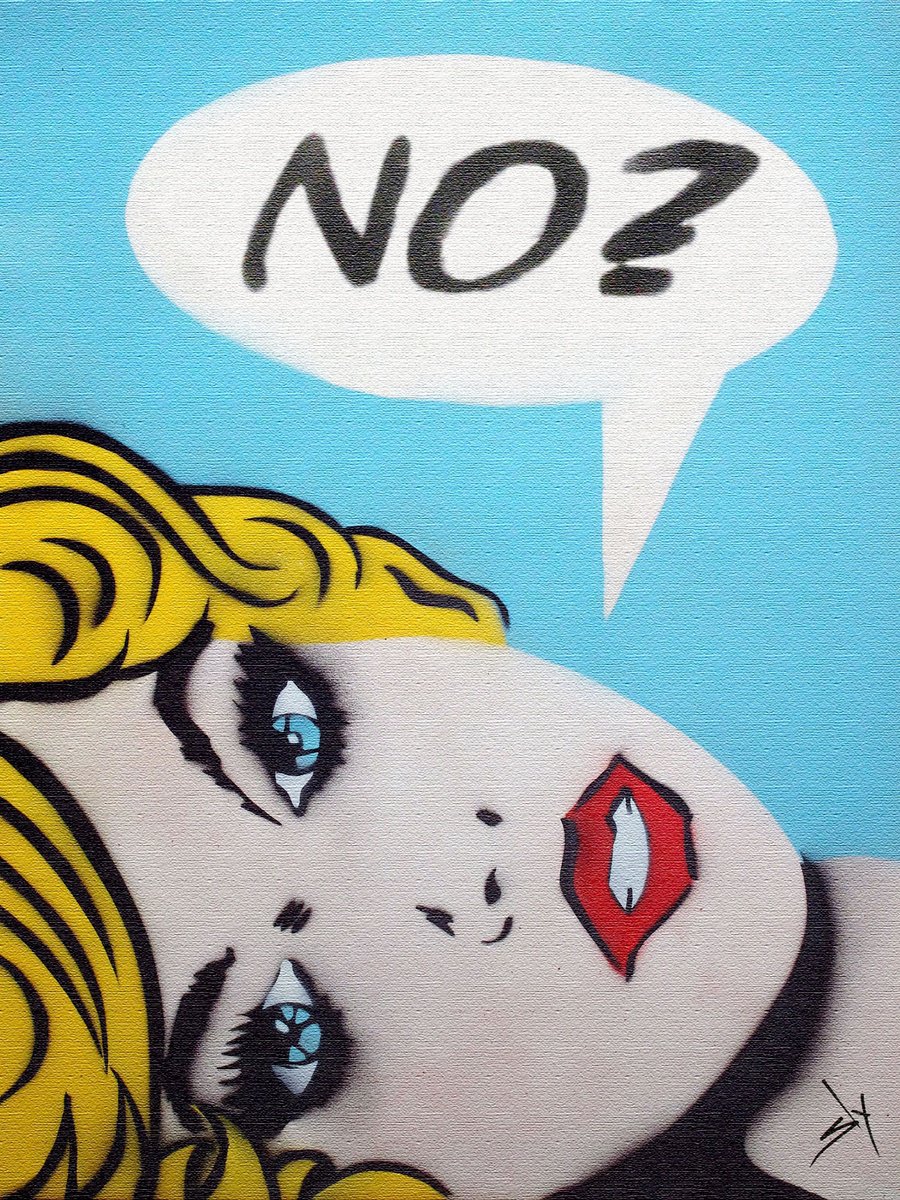 Cartoon Portrait Painting By Juan Sly, 23 X 30", Yes-No? (Bbc)., Original Artwork