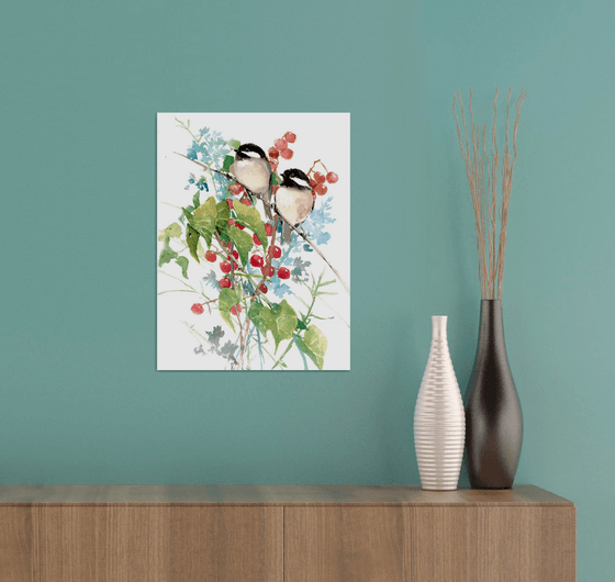 Chickadees in the Forest