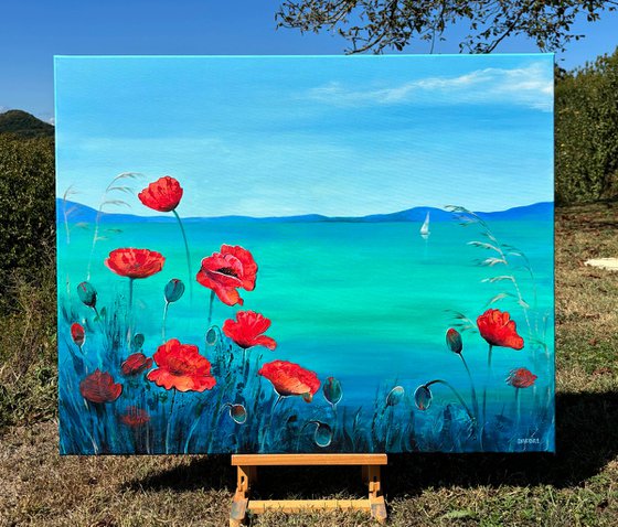 "Poppies by the sea"