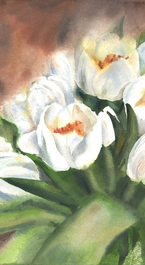 White tulips by Maryna Boiko