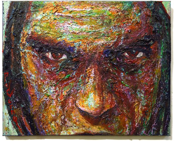 UNTITLED x1364 - Original oil painting portrait face signed