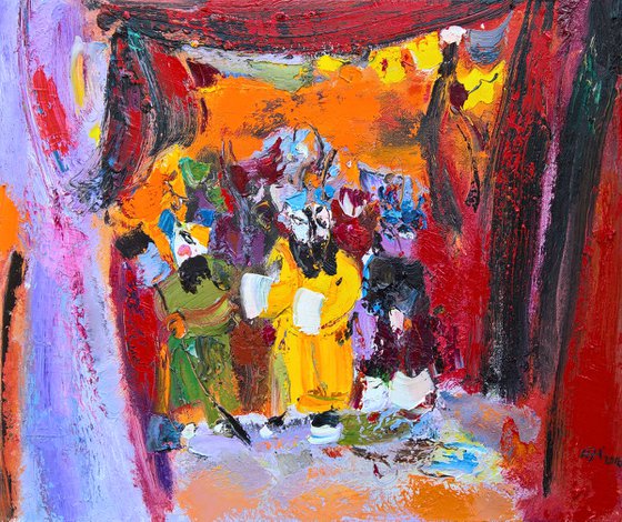 Beijing Opera original oil painting