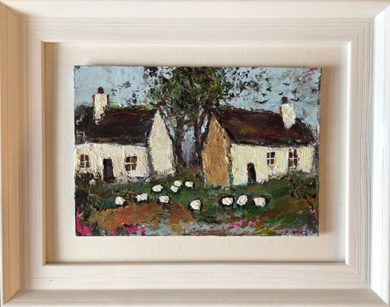 PEAR TREE COTTAGE.   FRAMED.