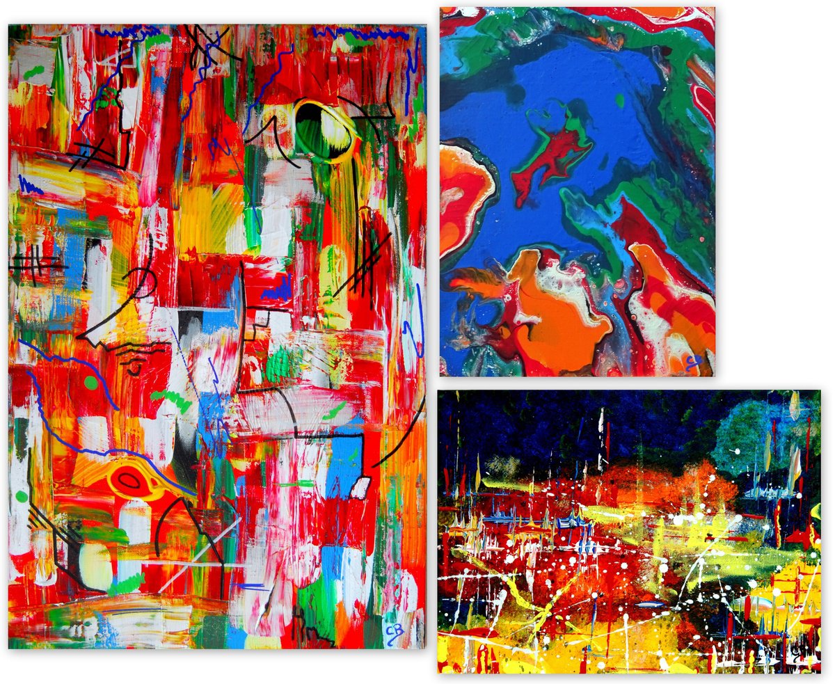 Abstract Acrylic Painting By Cb., 31 X 31, Love Is Blind, Original Artwork