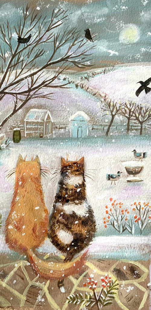 Blossom Cottage Winter by Mary Stubberfield